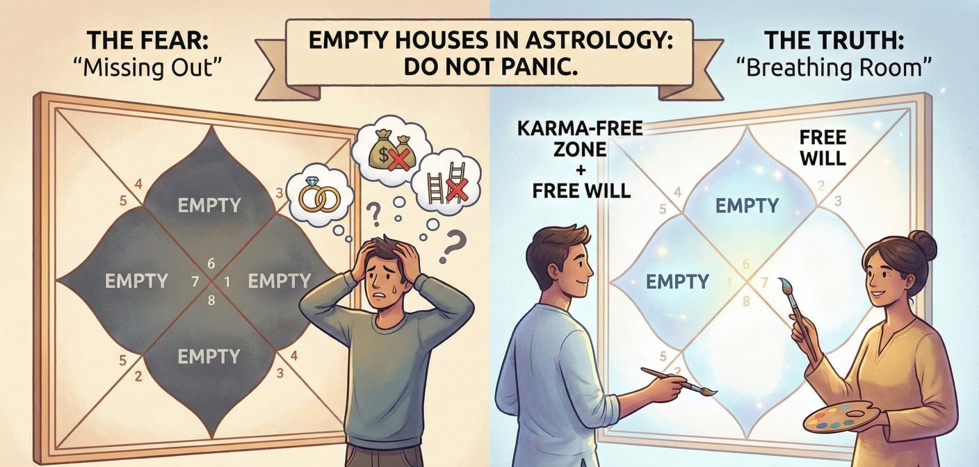Empty Houses in Astrology: The Ultimate 12-House Guide (Do Not Panic)