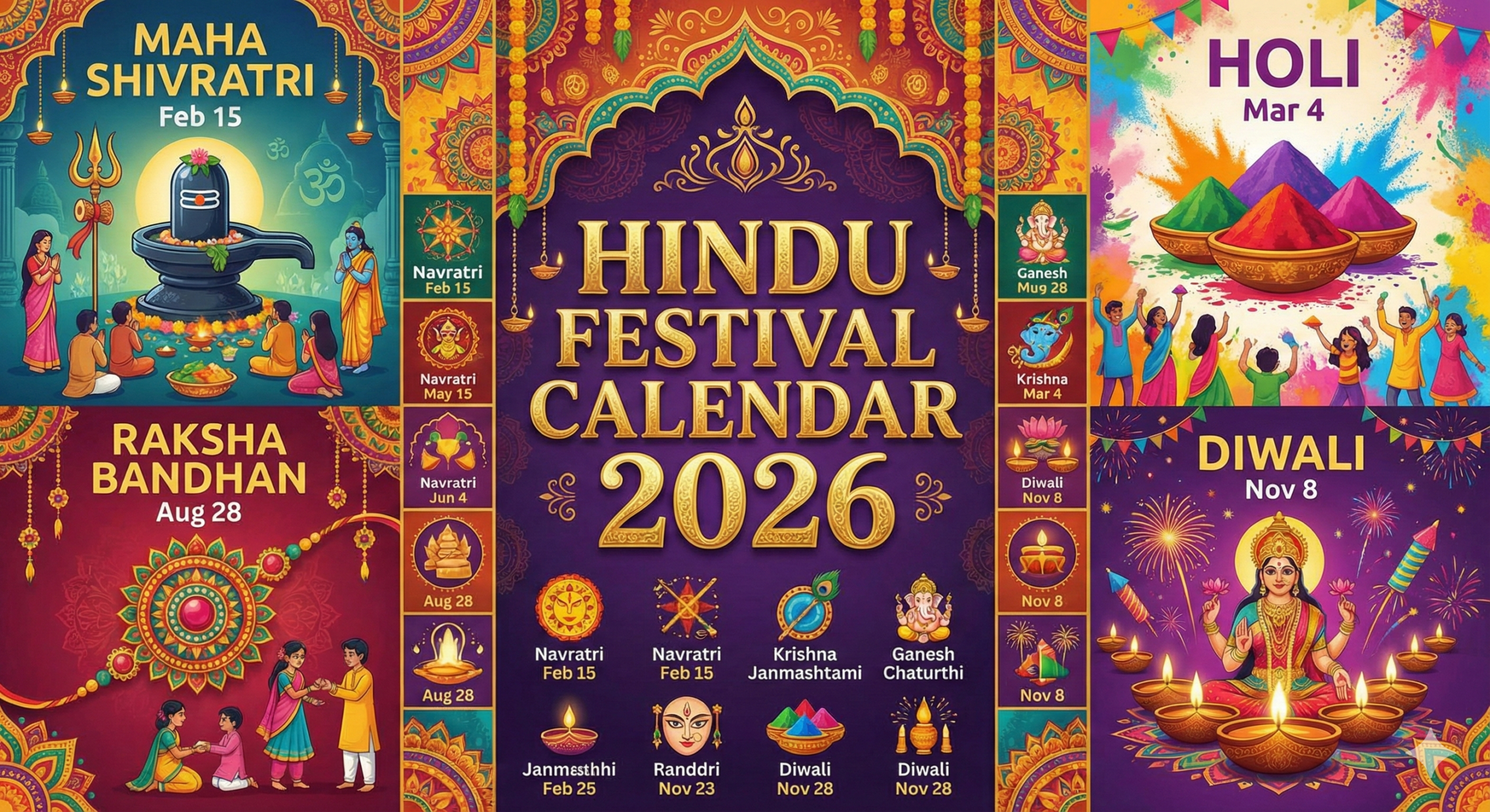 Hindu Festival Calendar 2026: Diwali, Holi & Vrat Dates