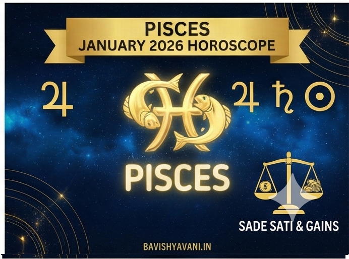 Pisces January 2026 Horoscope: Peak Sade Sati & Financial Gains
